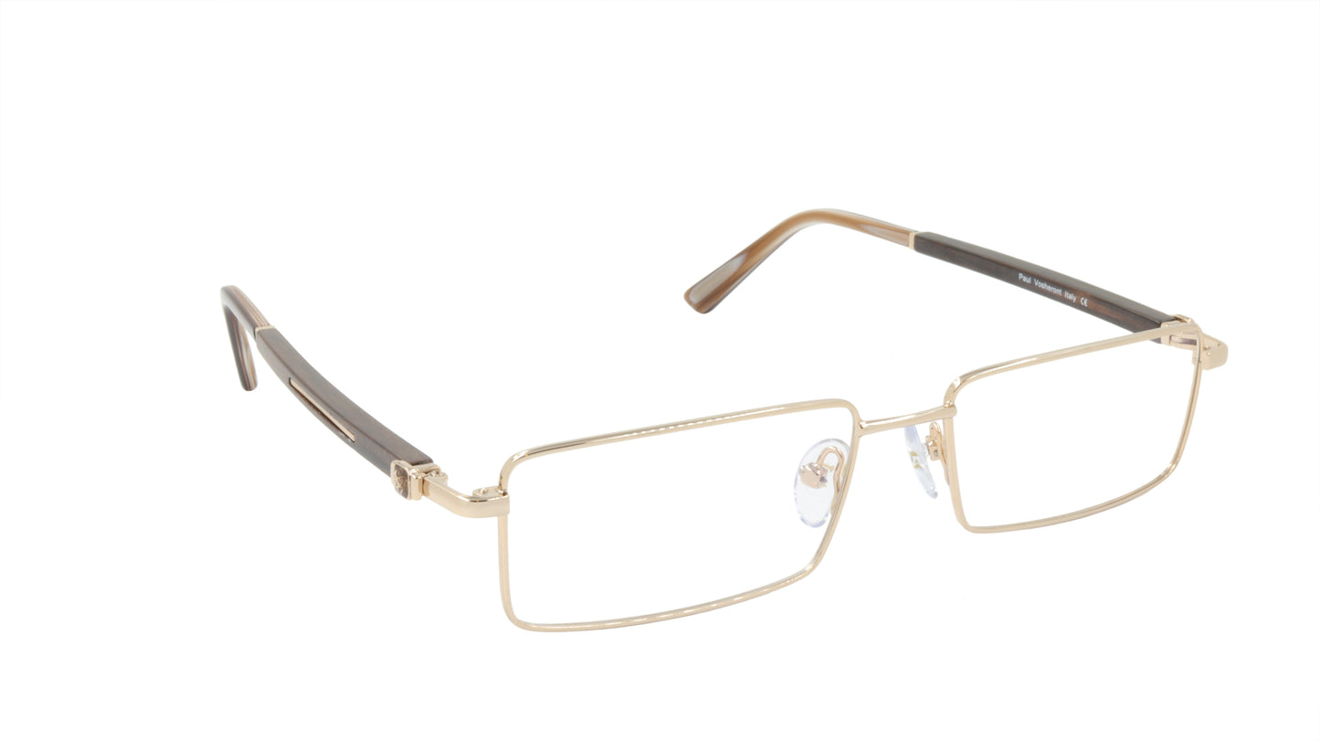 Paul Vosheront Rimless Eyeglasses with Titanium and Tortoise Shell Acetate