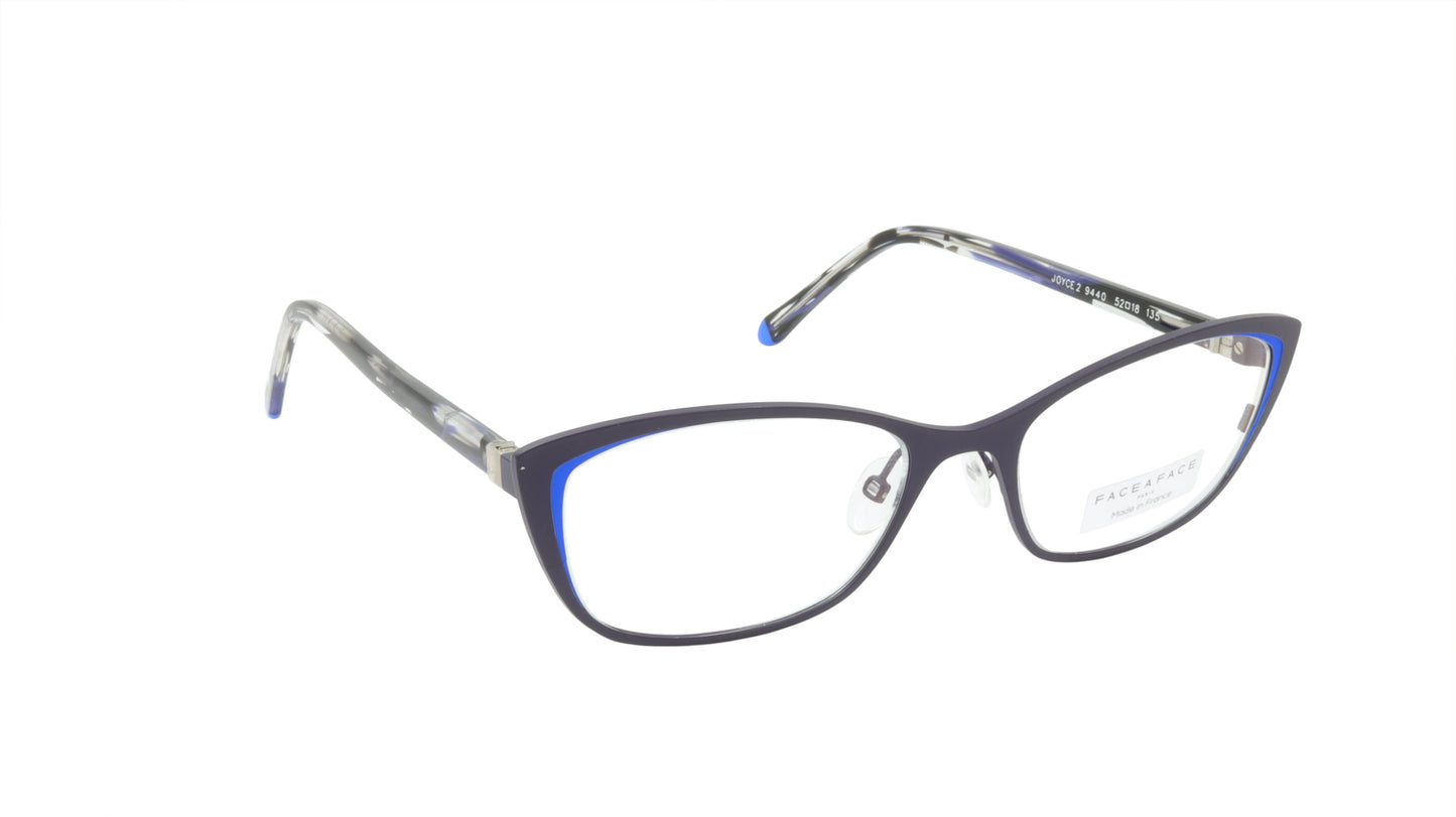 Face A Face Eyeglasses Frame JOYCE 2 Col. 9440 Acetate Matte Dark Violet Flashy