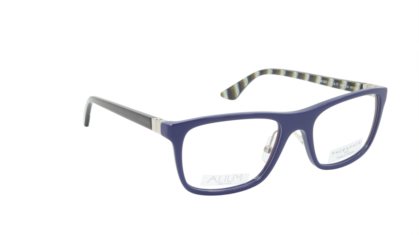 Face A Face ALIUM SKY 2 4013 Navy Blue Light Mauve Eyeglasses France