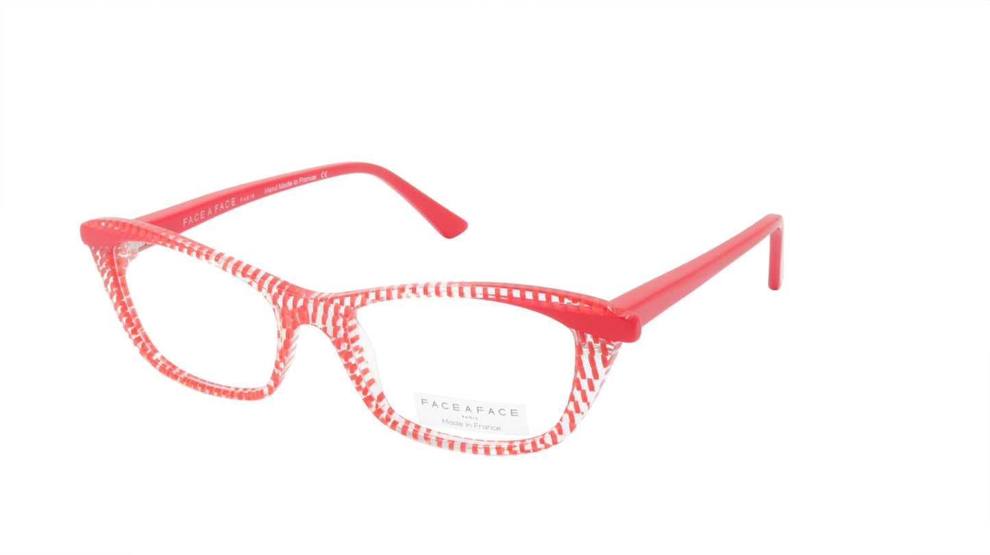 Face A Face Eyewear in Red Stripe and Crystal Transparency