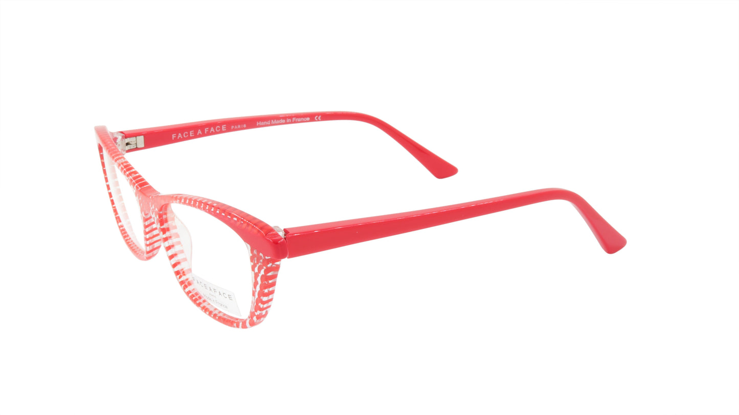 Face A Face Eyewear in Red Stripe and Crystal Transparency