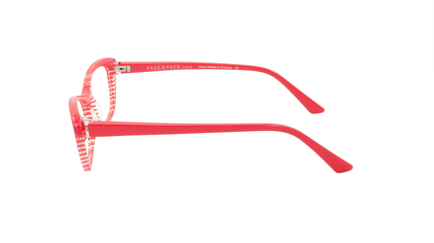 Face A Face Eyewear in Red Stripe and Crystal Transparency