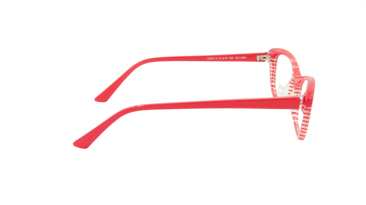 Face A Face Eyewear in Red Stripe and Crystal Transparency