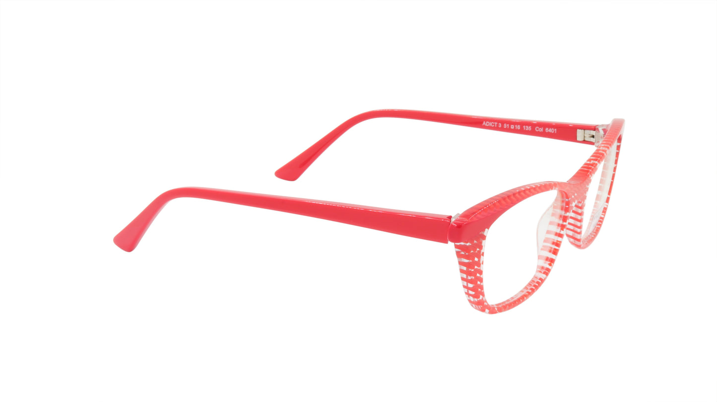 Face A Face Eyewear in Red Stripe and Crystal Transparency