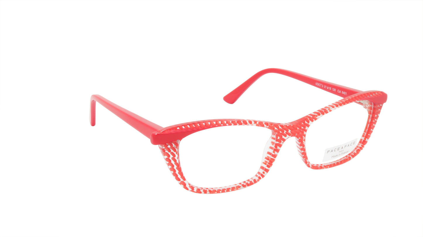 Face A Face Eyewear in Red Stripe and Crystal Transparency