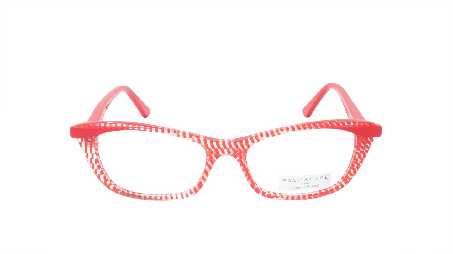 Face A Face Eyewear in Red Stripe and Crystal Transparency