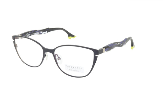 Face A Face Eyewear in Dark Blueberry with a Dark Blue Cateye Shape
