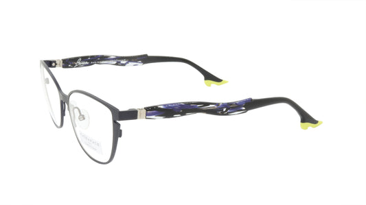 Face A Face Eyewear in Dark Blueberry with a Dark Blue Cateye Shape