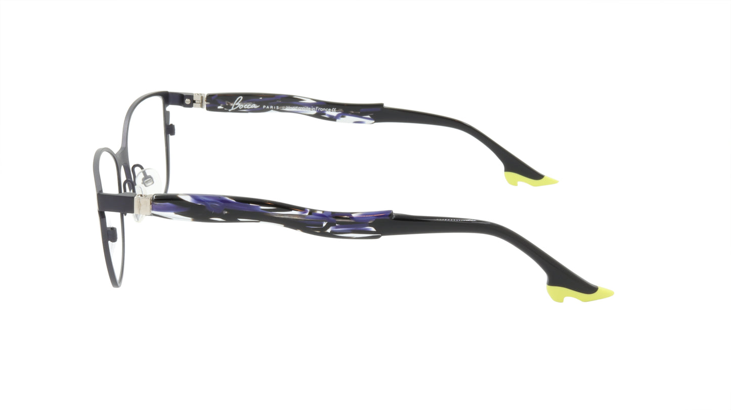 Face A Face Eyewear in Dark Blueberry with a Dark Blue Cateye Shape