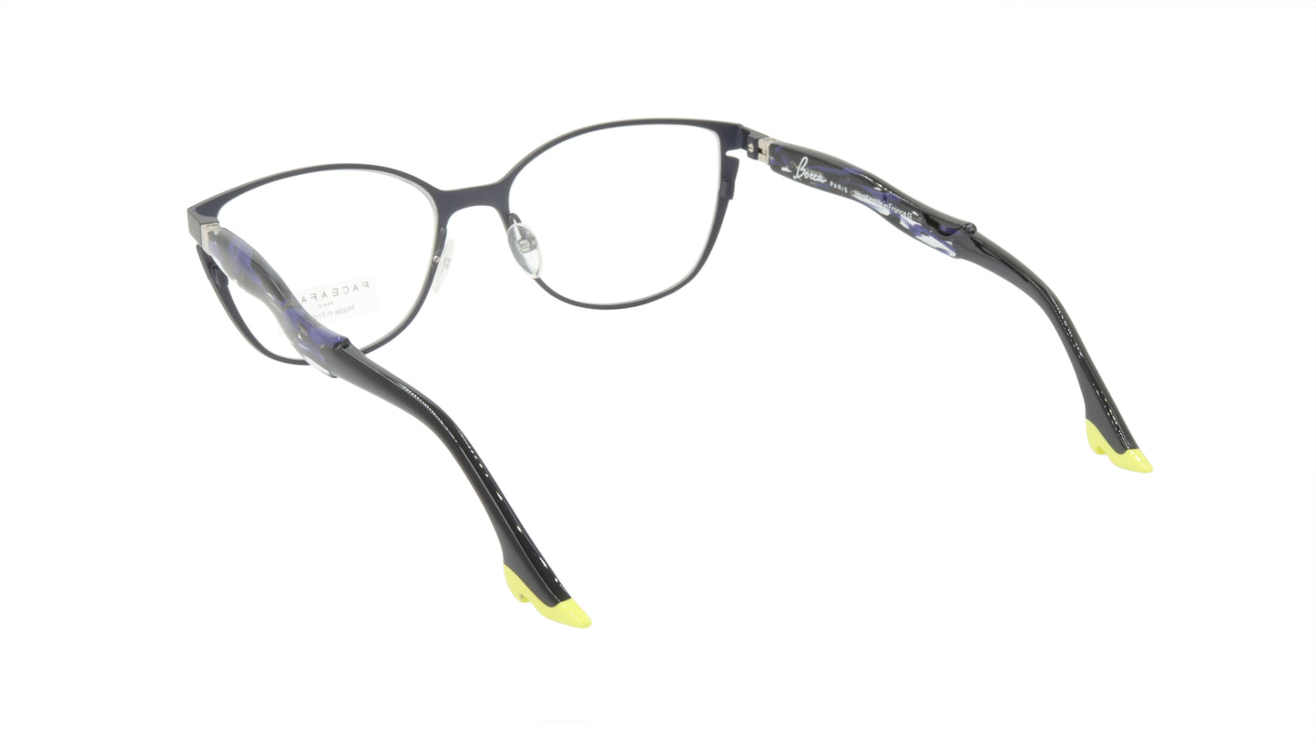 Face A Face Eyewear in Dark Blueberry with a Dark Blue Cateye Shape