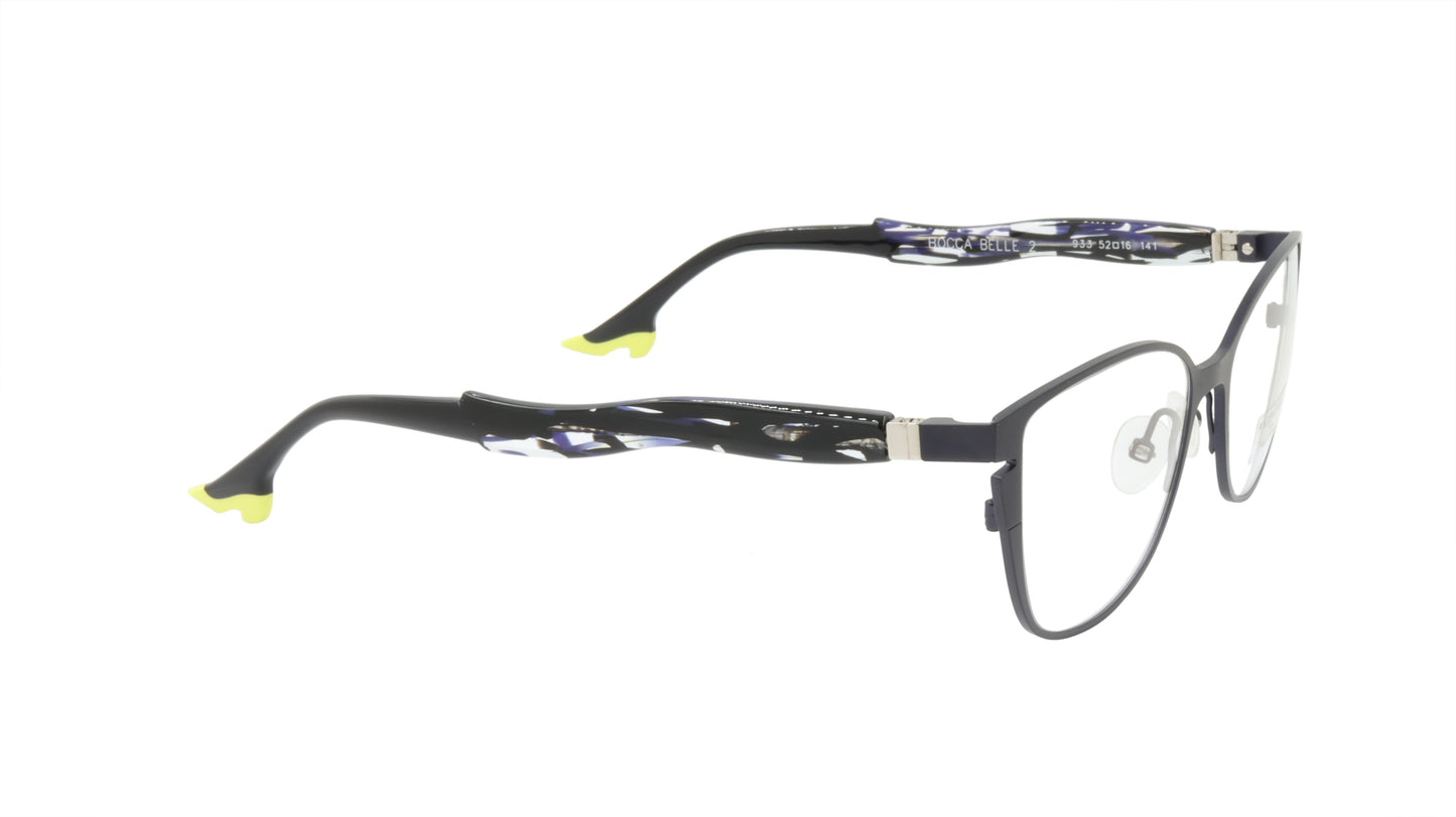 Face A Face Eyewear in Dark Blueberry with a Dark Blue Cateye Shape