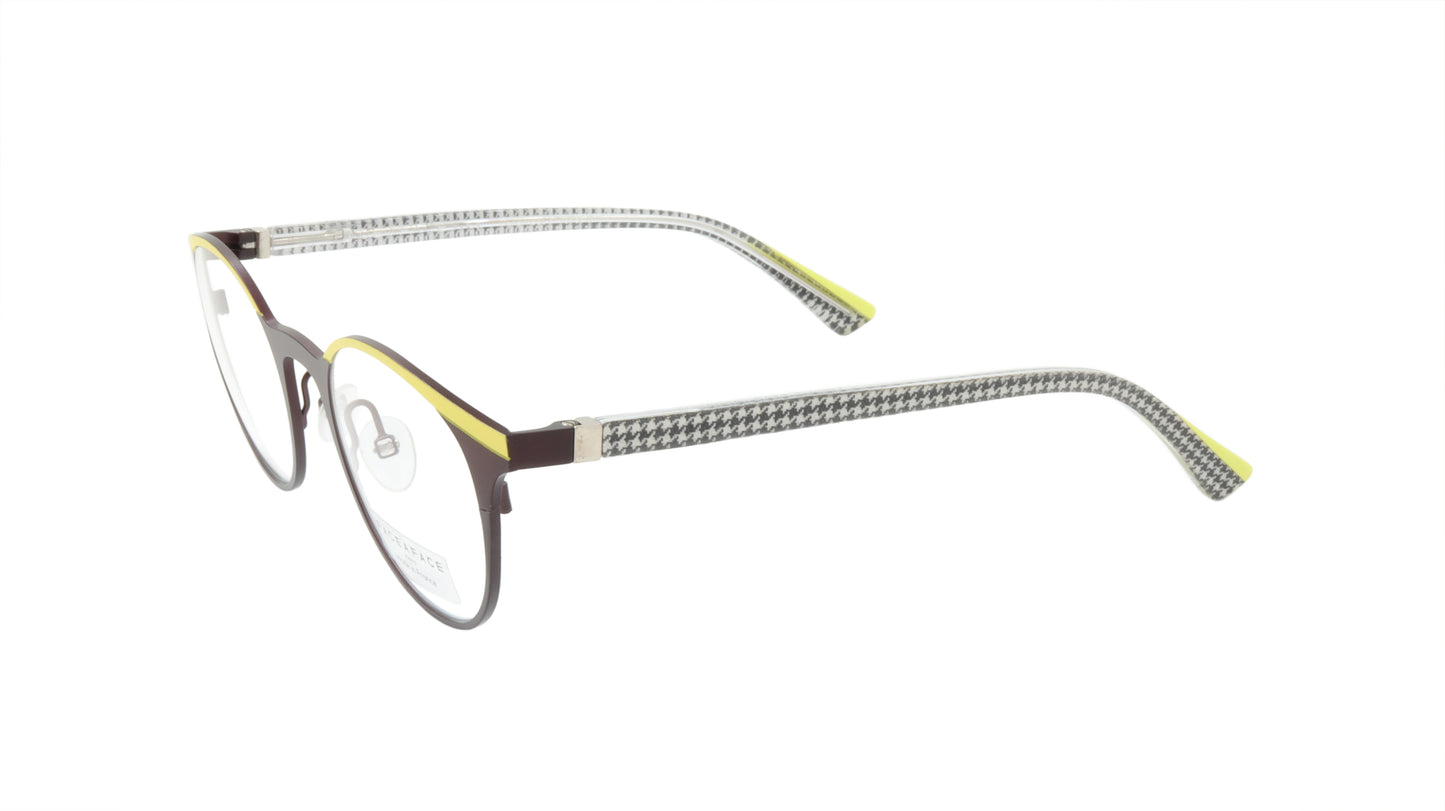 Face A Face Eyeglasses Frame EMMIE 2 Col. 9670 Acetate Acid Yellow Dark Aubergin