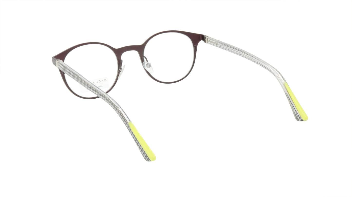 Face A Face Eyeglasses Frame EMMIE 2 Col. 9670 Acetate Acid Yellow Dark Aubergin