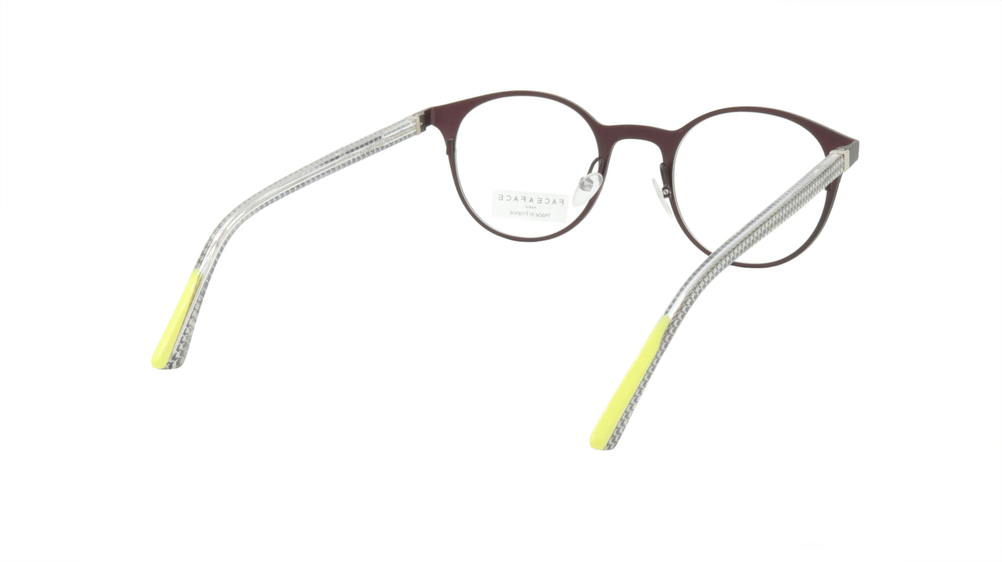 Face A Face Eyeglasses Frame EMMIE 2 Col. 9670 Acetate Acid Yellow Dark Aubergin