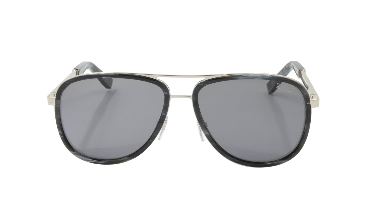 ZILLI Sunglasses Titanium Acetate Leather Polarized France Handmade ZI 65017 C03