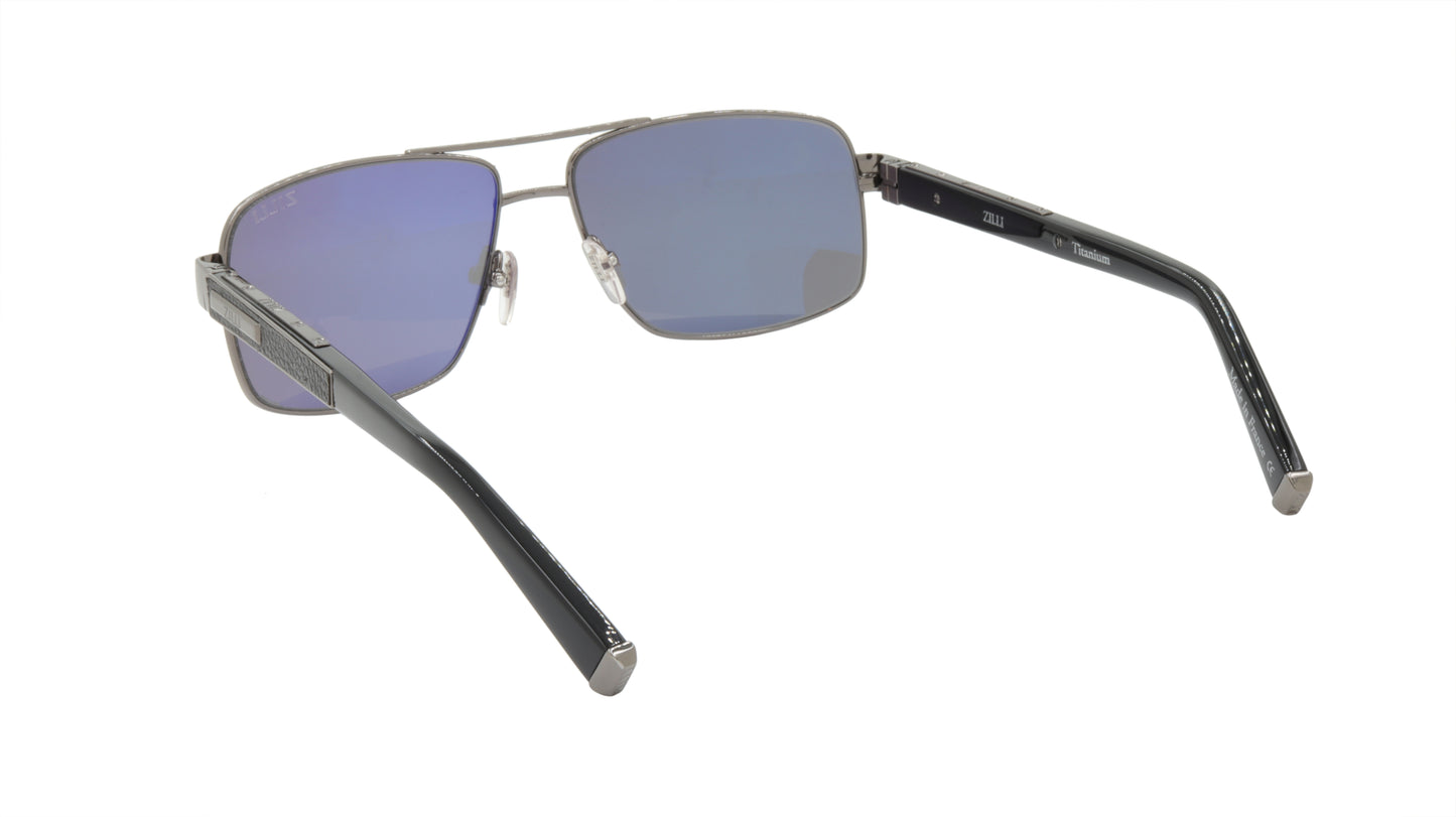 ZILLI Sunglasses Titanium Acetate Leather Polarized France Handmade ZI 65001 C03