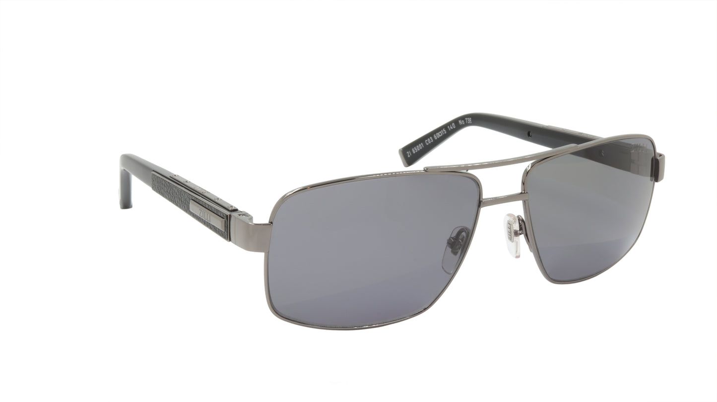 ZILLI Sunglasses Titanium Acetate Leather Polarized France Handmade ZI 65001 C03