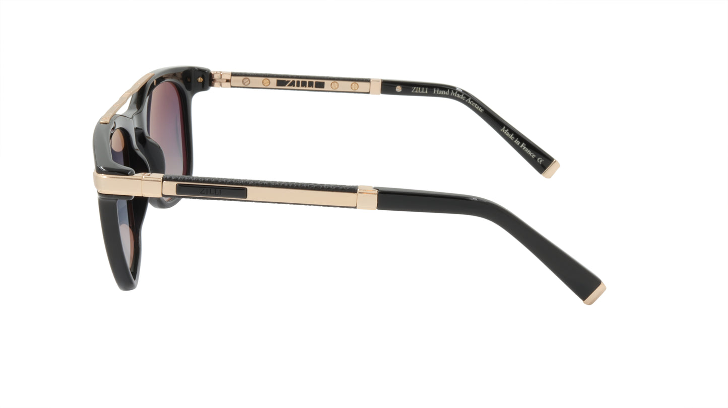 ZILLI Sunglasses Titanium Acetate Leather Polarized France Handmade ZI 65015 C07
