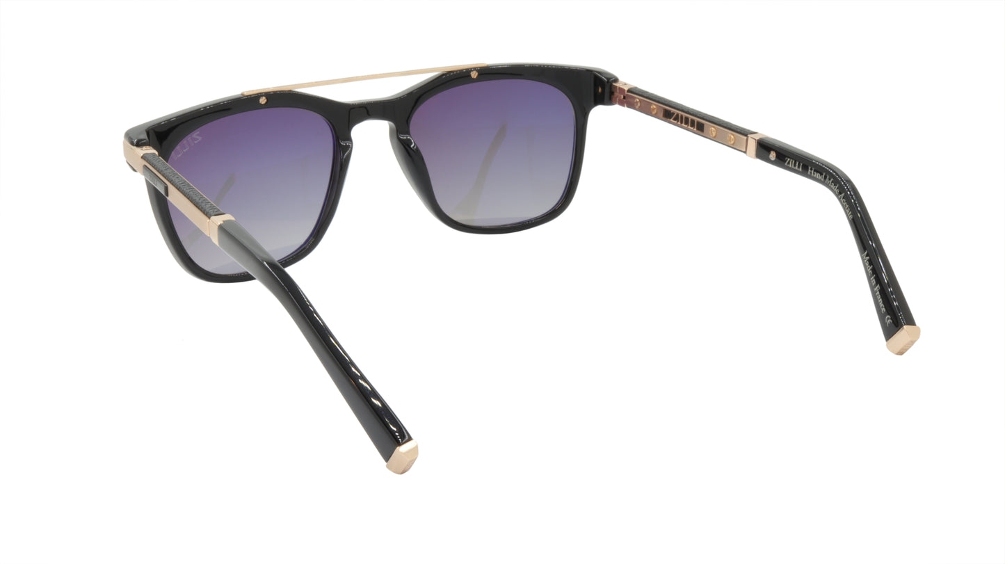ZILLI Sunglasses Titanium Acetate Leather Polarized France Handmade ZI 65015 C07