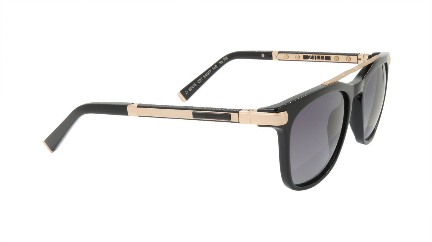 ZILLI Sunglasses Titanium Acetate Leather Polarized France Handmade ZI 65015 C07