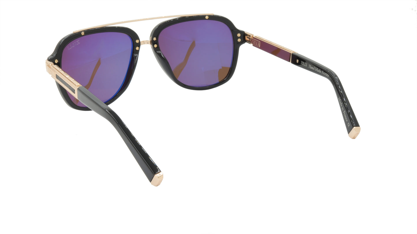 ZILLI Sunglasses Titanium Acetate Leather Polarized France Handmade ZI 65006 C06