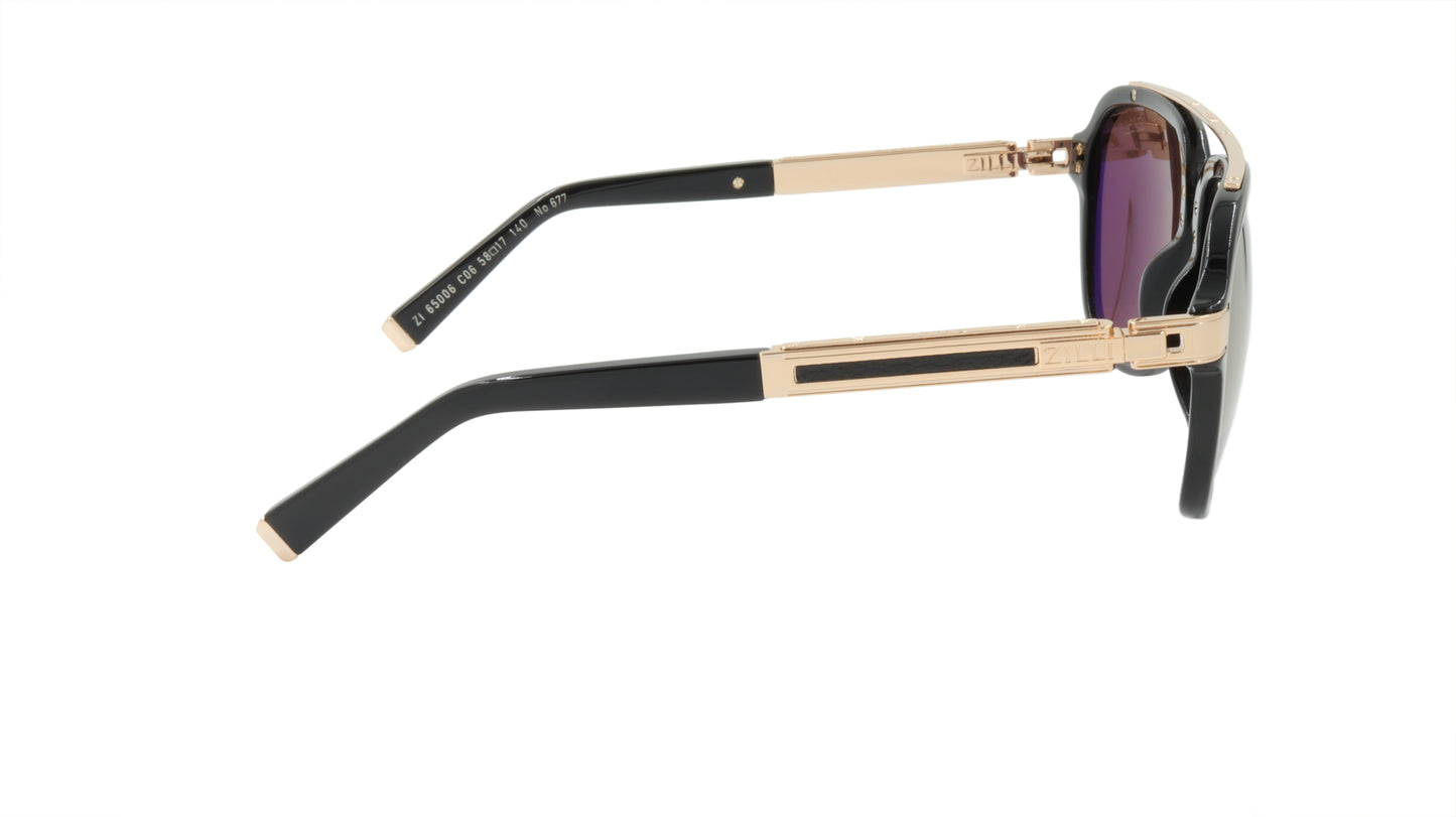 ZILLI Sunglasses Titanium Acetate Leather Polarized France Handmade ZI 65006 C06