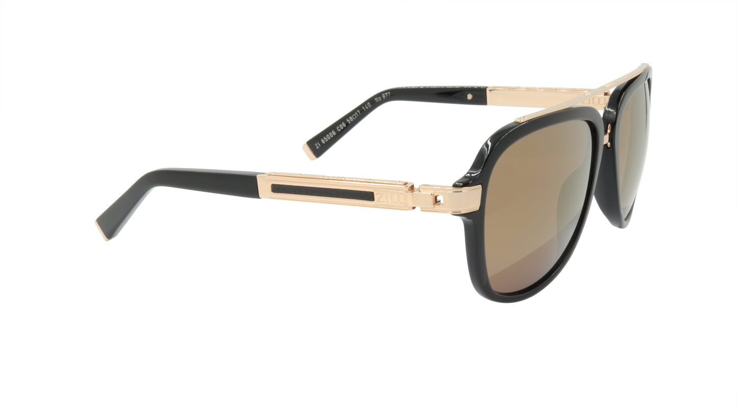 ZILLI Sunglasses Titanium Acetate Leather Polarized France Handmade ZI 65006 C06