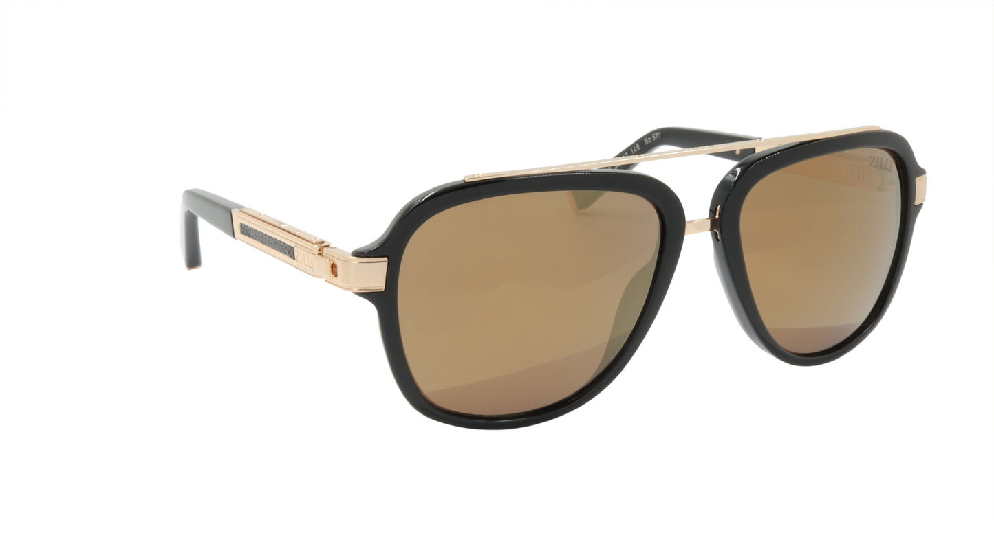 ZILLI Sunglasses Titanium Acetate Leather Polarized France Handmade ZI 65006 C06