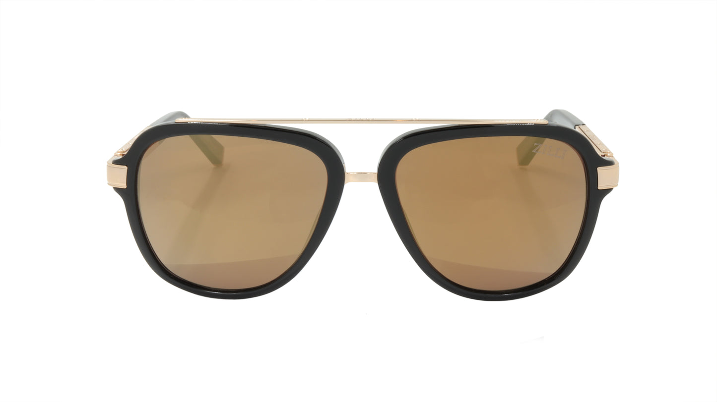 ZILLI Sunglasses Titanium Acetate Leather Polarized France Handmade ZI 65006 C06