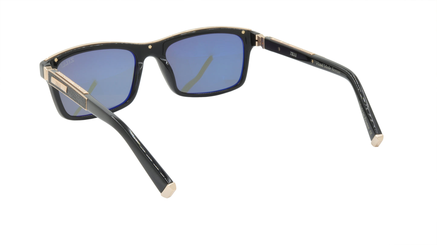 ZILLI Sunglasses Titanium Acetate Leather Polarized France Handmade ZI 65009 C01