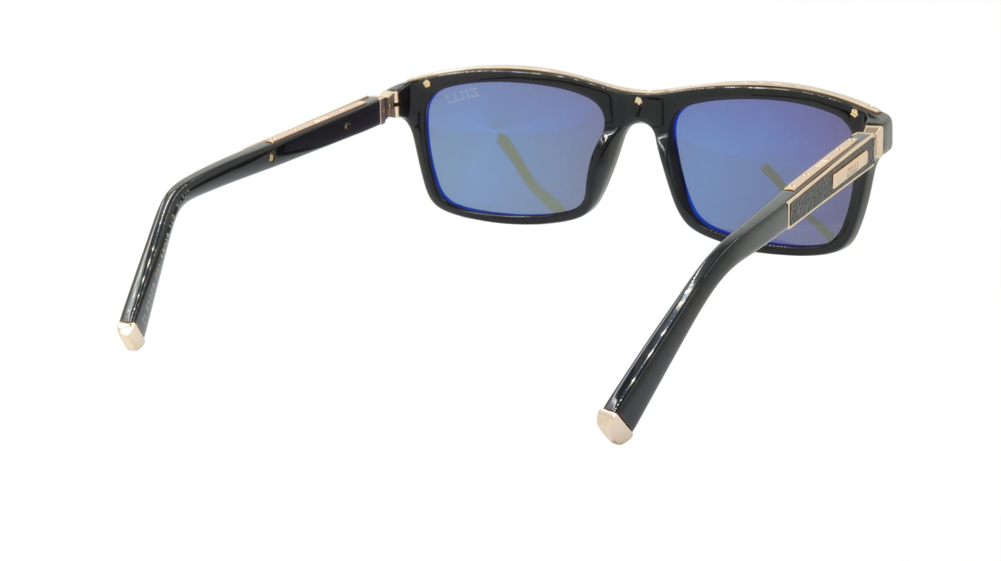 ZILLI Sunglasses Titanium Acetate Leather Polarized France Handmade ZI 65009 C01