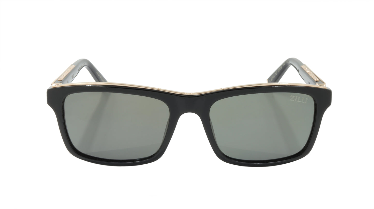 ZILLI Sunglasses Titanium Acetate Leather Polarized France Handmade ZI 65009 C01