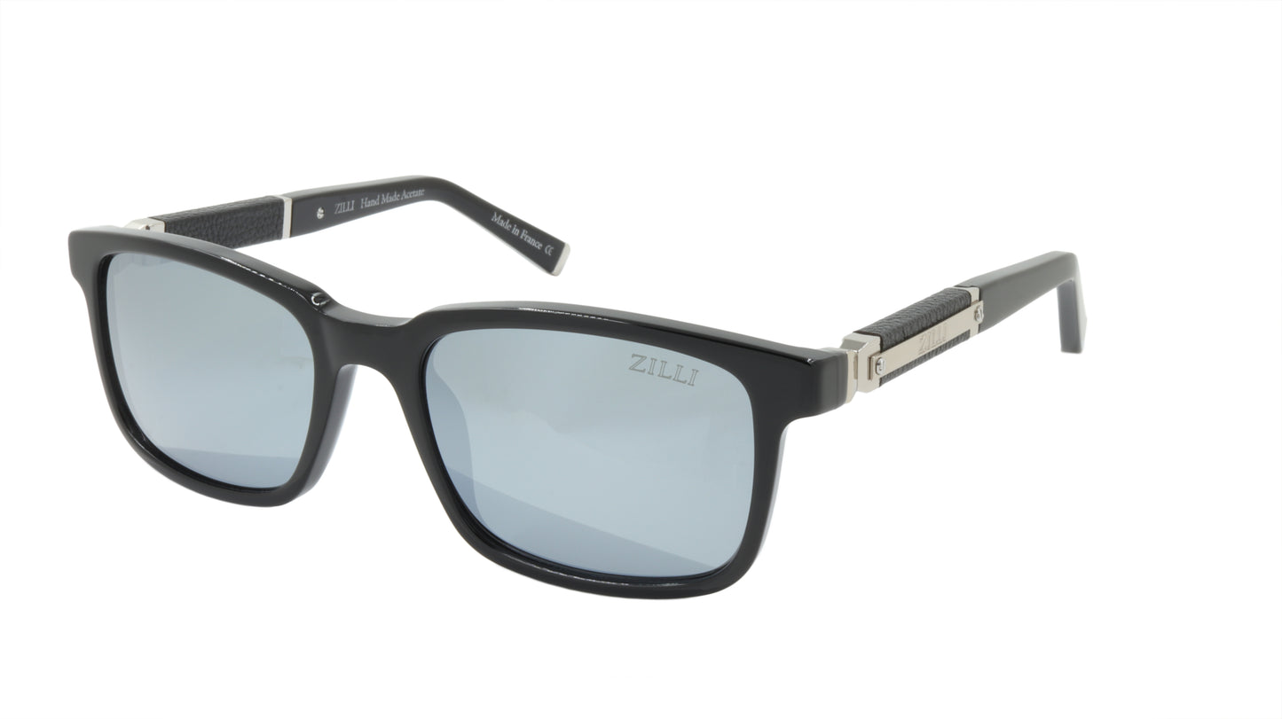 ZILLI Sunglasses Titanium Acetate Leather Polarized France Handmade ZI 65011 C04