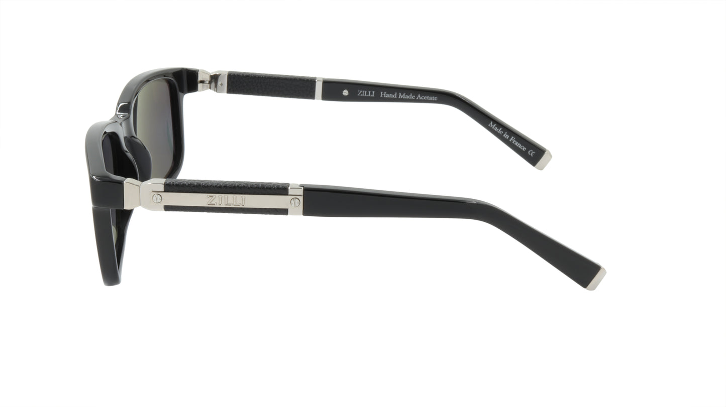 ZILLI Sunglasses Titanium Acetate Leather Polarized France Handmade ZI 65011 C04