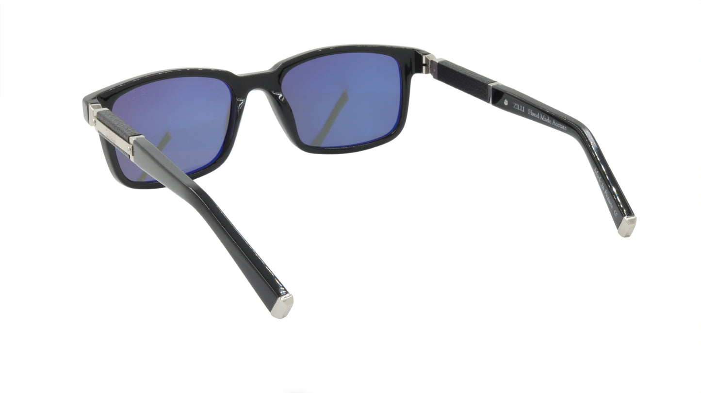 ZILLI Sunglasses Titanium Acetate Leather Polarized France Handmade ZI 65011 C04