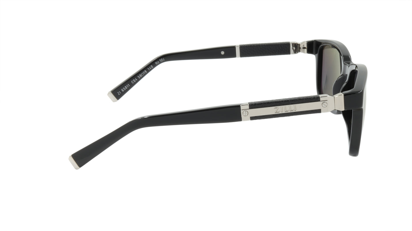 ZILLI Sunglasses Titanium Acetate Leather Polarized France Handmade ZI 65011 C04