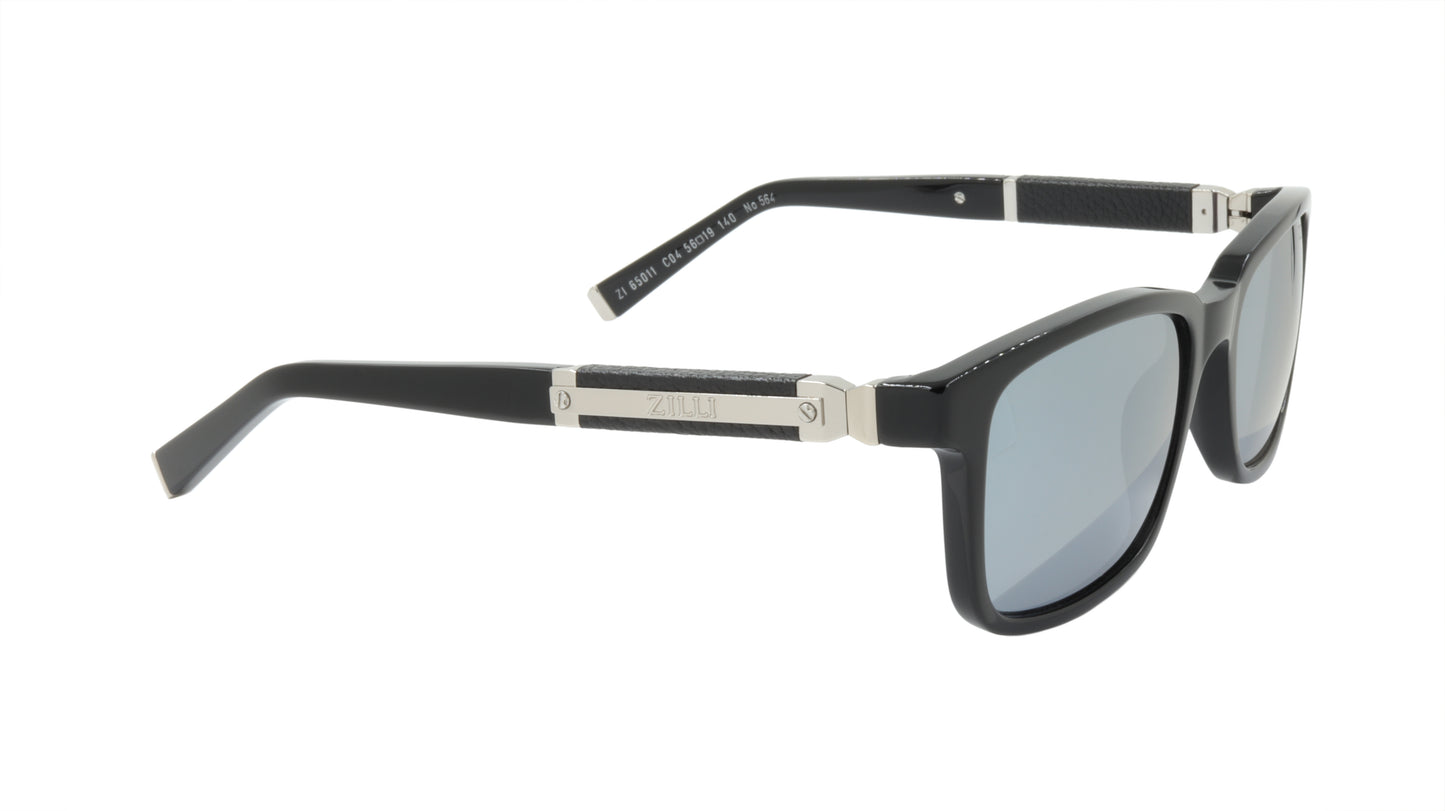 ZILLI Sunglasses Titanium Acetate Leather Polarized France Handmade ZI 65011 C04