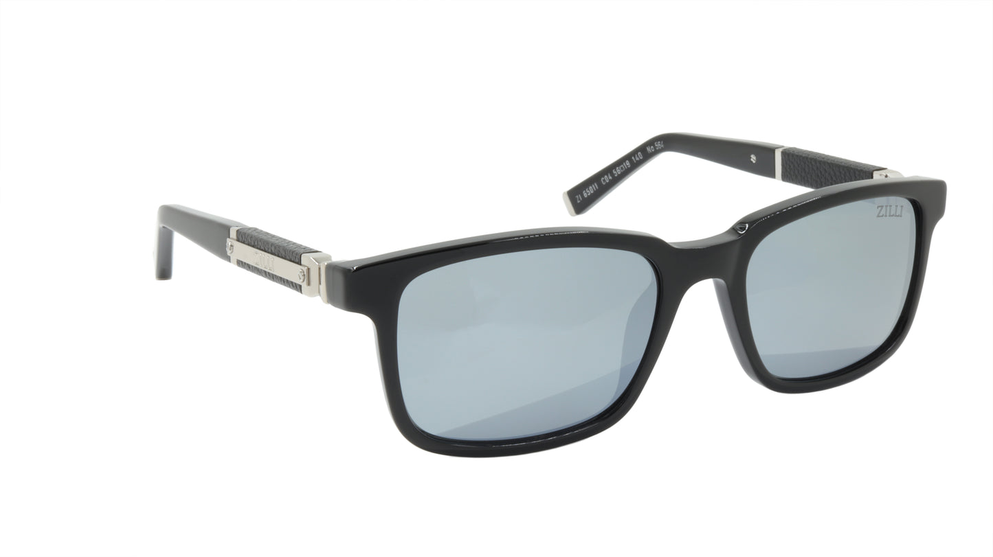 ZILLI Sunglasses Titanium Acetate Leather Polarized France Handmade ZI 65011 C04