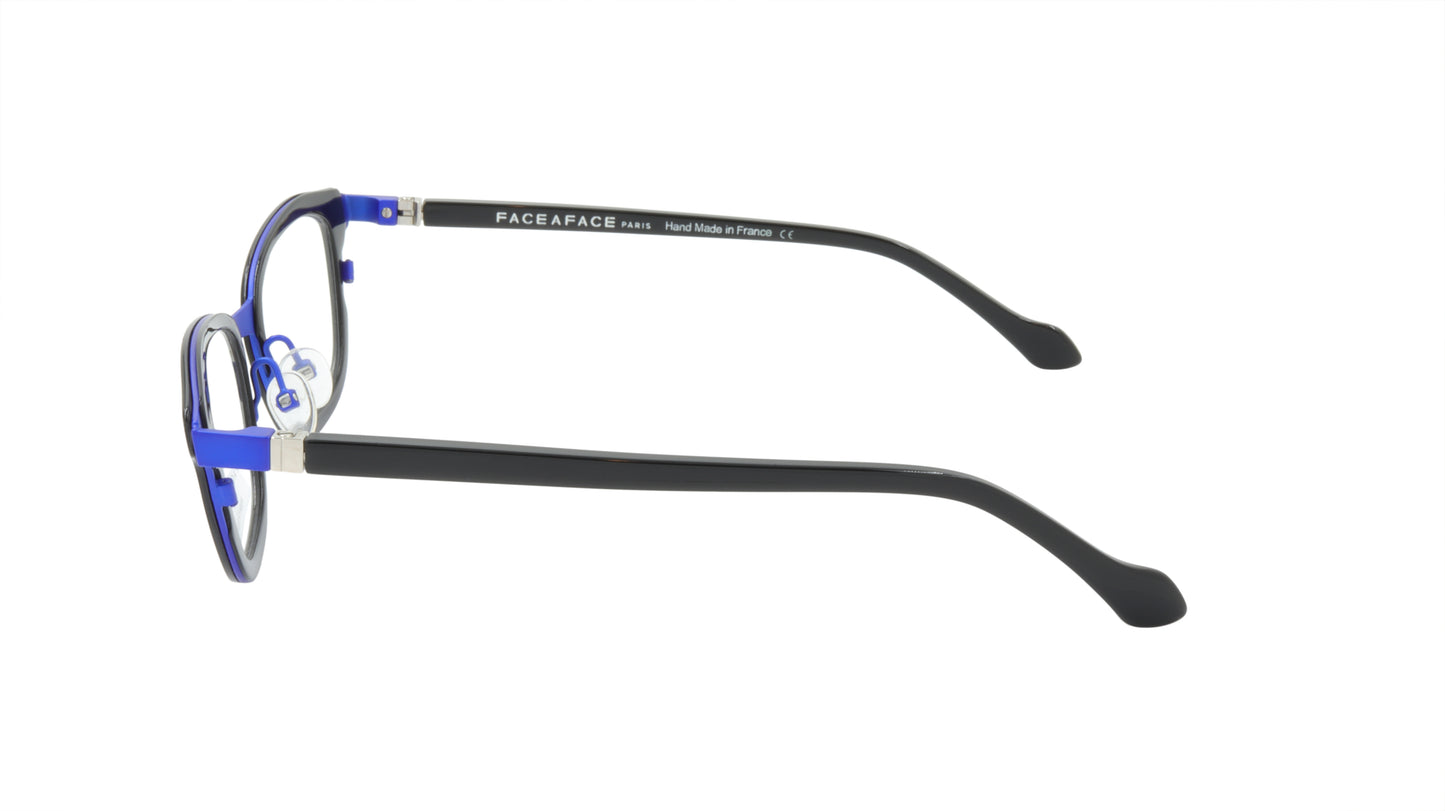 Face A Face Eyeglasses Frame IMANE 1 Col. 9620 Acetate Metal Flashy Blue Black