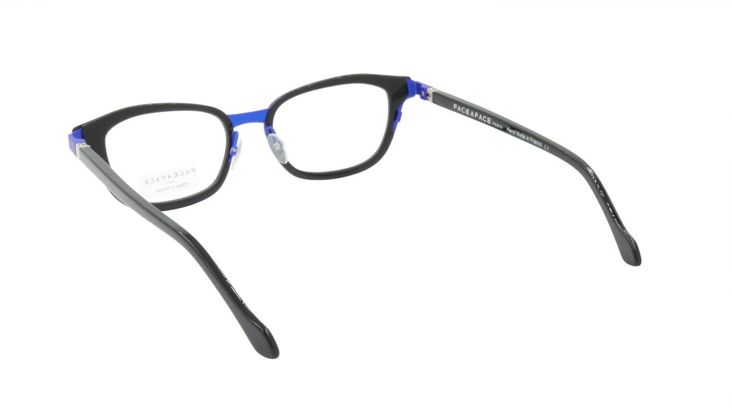 Face A Face Eyeglasses Frame IMANE 1 Col. 9620 Acetate Metal Flashy Blue Black