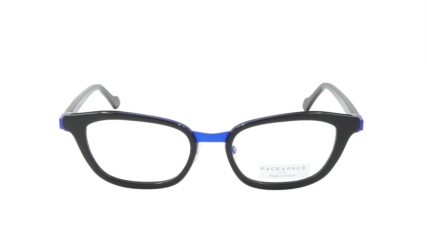 Face A Face Eyeglasses Frame IMANE 1 Col. 9620 Acetate Metal Flashy Blue Black
