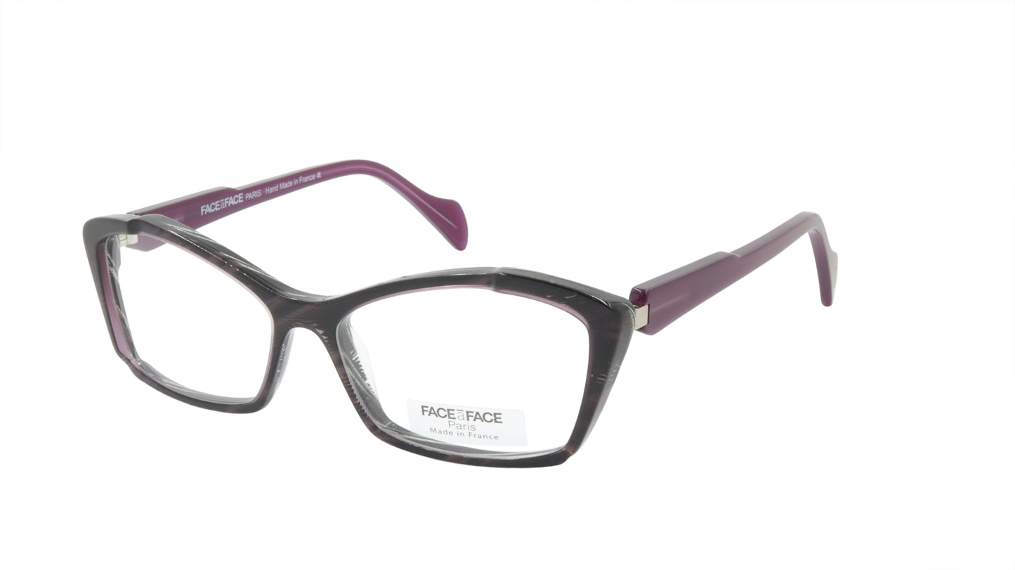 Face A Face Eyewear in Lace Purple and Cable Horn Cateye Shape