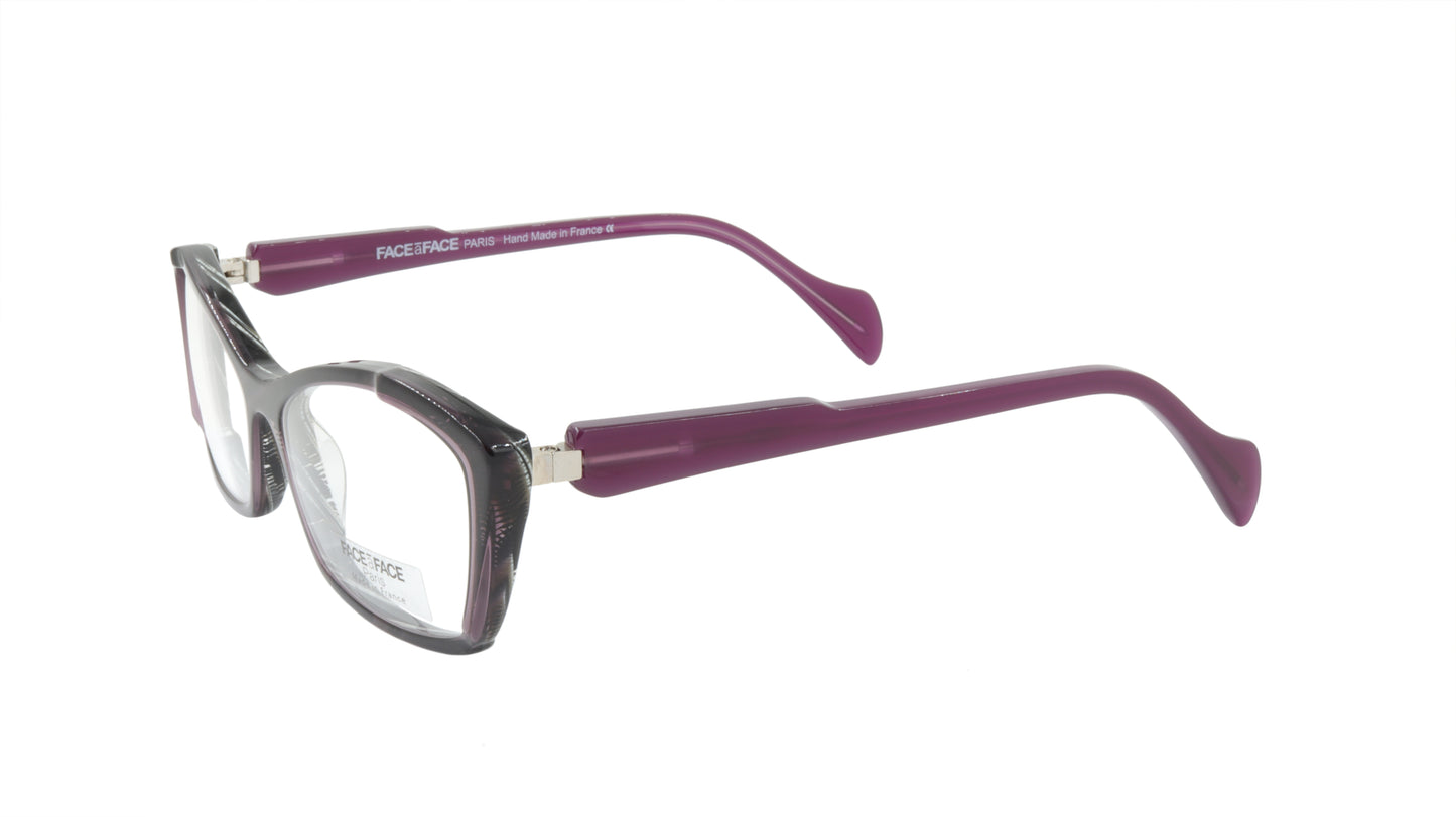 Face A Face Eyewear in Lace Purple and Cable Horn Cateye Shape