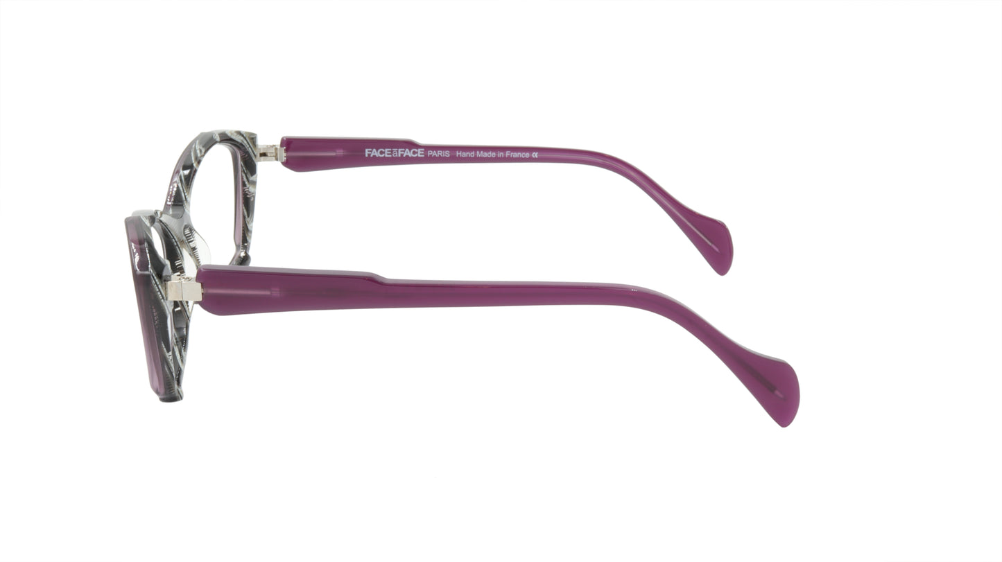 Face A Face Eyewear in Lace Purple and Cable Horn Cateye Shape