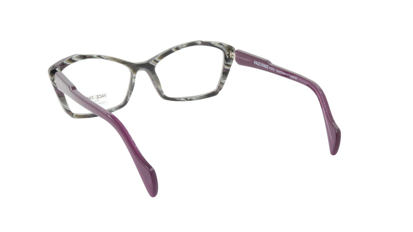 Face A Face Eyewear in Lace Purple and Cable Horn Cateye Shape