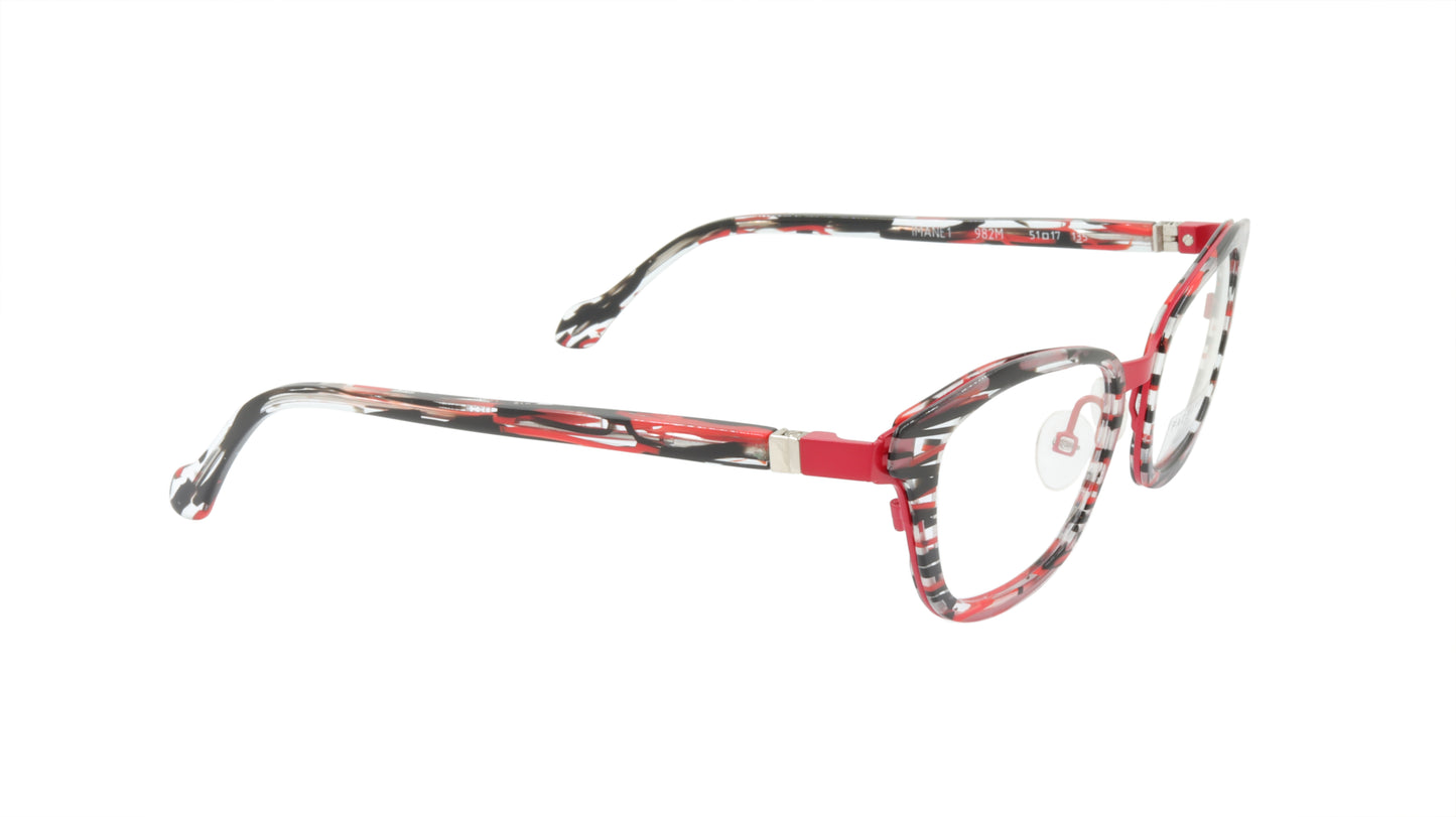 Face A Face Eyeglasses Frame IMANE 1 Col. 982M Acetate Metal Matte Cherry Red