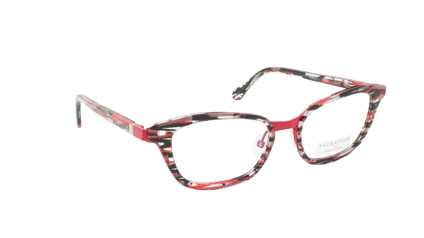 Face A Face Eyeglasses Frame IMANE 1 Col. 982M Acetate Metal Matte Cherry Red