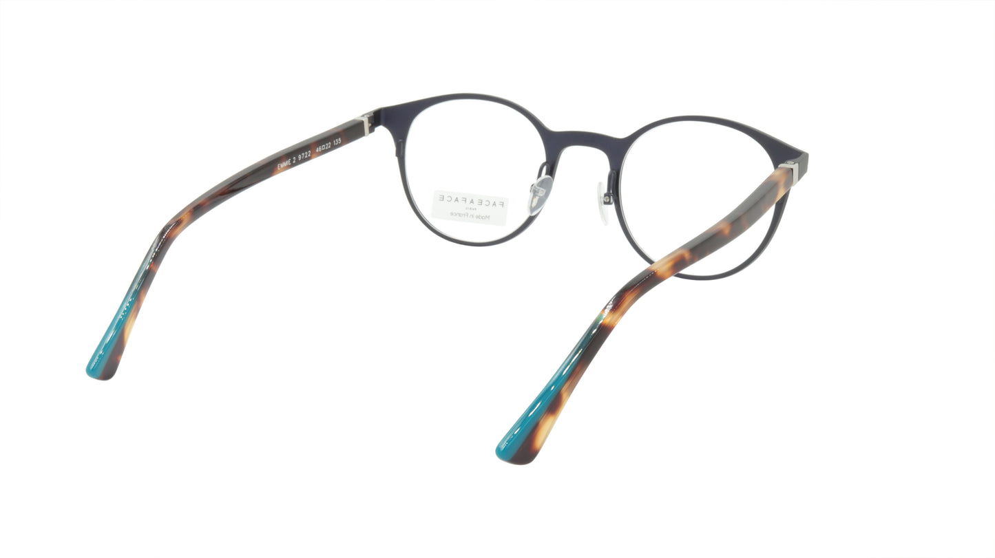 Face A Face Eyeglasses Frame EMMIE 2 Col. 9722 Acetate Metal Duck Blue Violet