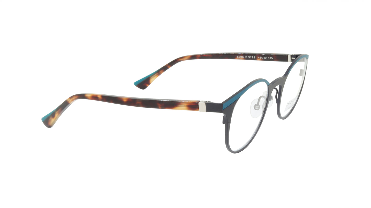 Face A Face Eyeglasses Frame EMMIE 2 Col. 9722 Acetate Metal Duck Blue Violet