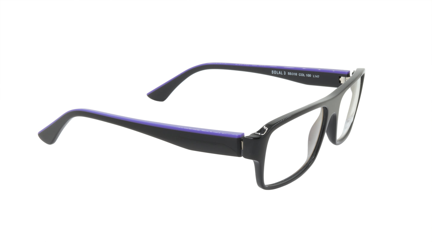 Face A Face Eyeglasses Frame SOLAL 3 Col. 100 Acetate Black Majorell Blue